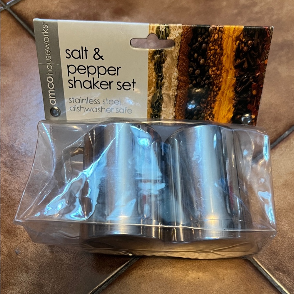 Amco Houseworks Stainless Steel Salt & Pepper Shaker Set